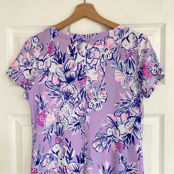 Lilly Pulitzer UPF 50+ Sophiletta Dress in Light Lilac Trunks In The Air, Size S - Picture 8 of 13